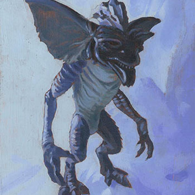 Stripe the gremlin painting