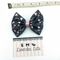 Luna Black Cat Printed Hair Bow - Sailor Scout, Moon Stick - Sailor Moon Inspired Kawaii Fabric Hair Clip  - Thumbnail 3