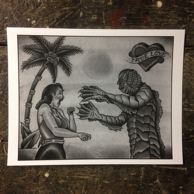 Creature of the black lagoon 8.5 x 11" print