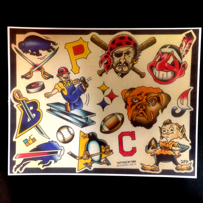 Sports - Pittsburgh, Cleveland, Buffalo 11 x 14" print 