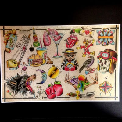 Head 2 wall records print 11 x 17" print