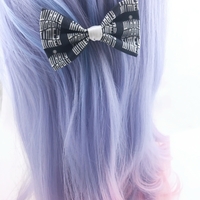 Doctor Who Inspired Wibbly Wobbly Timey Whimey Small Fabric Hair Bow - Whovian Geeky Clip - Thumbnail 2