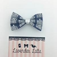 Doctor Who Inspired Wibbly Wobbly Timey Whimey Small Fabric Hair Bow - Whovian Geeky Clip - Thumbnail 3
