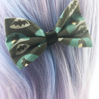 The dark knight small fabric hair bow superhero geeky hair clip