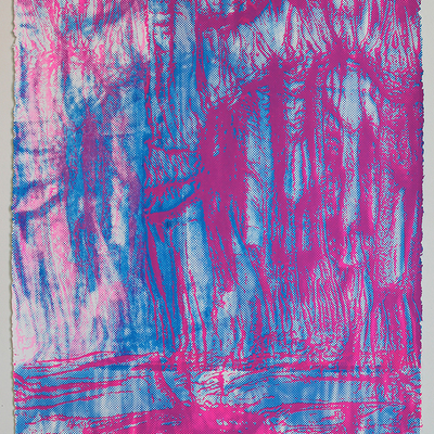 Fluorescent magenta blue bristols