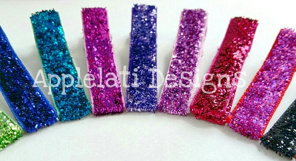 Glitter Hair Clips Set of 6 / Girls Sparkle Clips  / Velvet Metallic Glitter Clip / Birthday Party Favors / Barrette / Baby Clips For Bangs