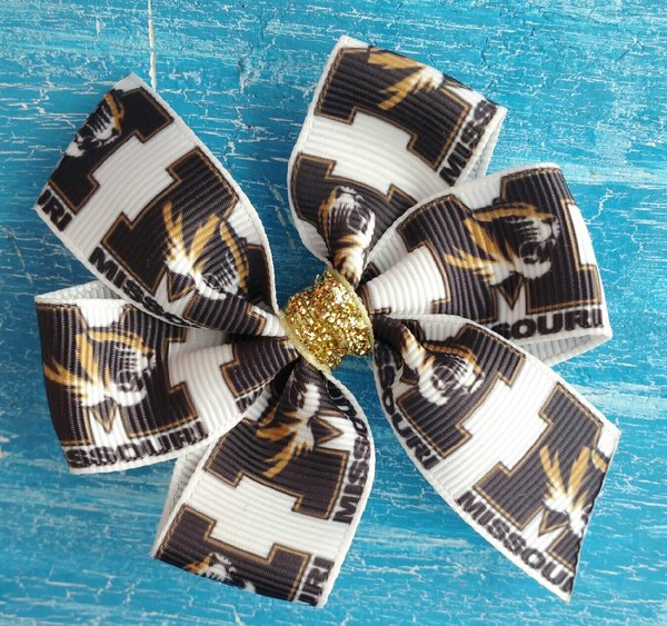 Mizzou Tigers Baby Bow/ Tigers Hair Bow / Football Bow / Mizzou Tigers Accessories