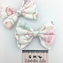 Pastel Ice Cream & Cupcakes Kawaii Printed Large Hair Bow -3
