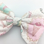Pastel Ice Cream & Cupcakes Kawaii Printed Large Hair Bow -1