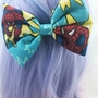 Spiderman Comic Book Large Hair Bow - Superhero Hair Clip-2