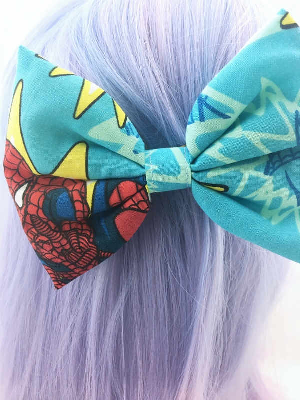 Spiderman Comic Book Large Hair Bow - Superhero Hair Clip