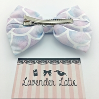 Mermaid Scales Watercolour Pastel Large Fabric Bow - Thumbnail 4