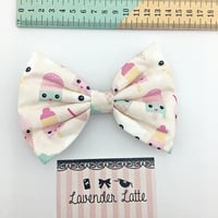 Pastel Kawaii Ice Cream Printed Large Hair Bow - Cute & Girly Hair Clip  - Thumbnail 2