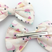 Pastel Kawaii Ice Cream Printed Large Hair Bow - Cute & Girly Hair Clip  - Thumbnail 4