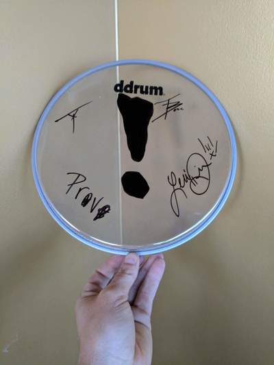 ! signed custom drum head
