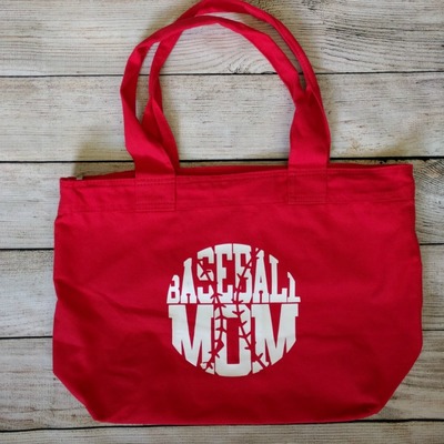 Baseball mom tote