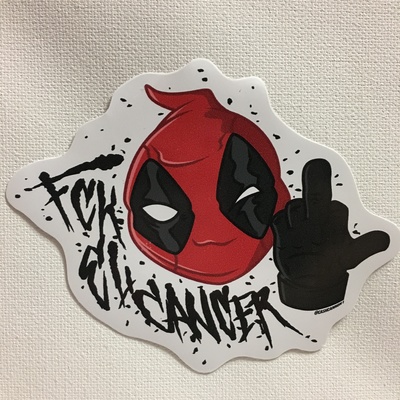 F* el cancer deadpool sticker