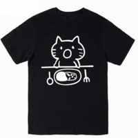KARE RAISU MEOW TEE ( BLACK / WHITE ) - Thumbnail 1