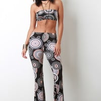 Wheel Print Flare Pants Set - Thumbnail 3