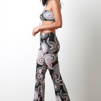 Wheel Print Flare Pants Set - Thumbnail 4