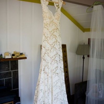 Discount fashion sexy mermaid open back high quality french lace wedding dress 