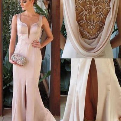 2017 prom dresses,beads prom dresses,round neck prom dresses,long prom dress, evening dress,bd170405