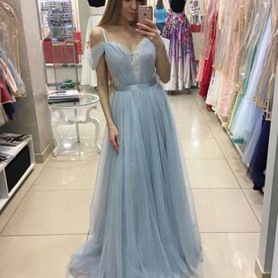 2017 prom dresses,light blue prom dresses,tulle lace prom dresses,long prom dress, lace evening dress,bd170415