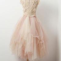 2017 homecoming dresses,v neck prom dresses,tulle short prom dress, cute homecoming dress,BD170416 - Thumbnail 1