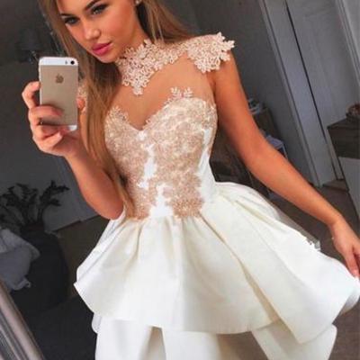 2017 homecoming dresses,cute prom dresses,white prom dresses,lace prom dresses,short prom dress, cute homecoming dress,bd170418