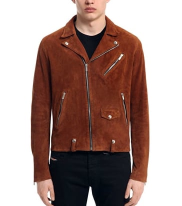 New Brown Suede Leather Fashion Biker Jacket For Men