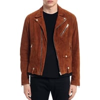 New Brown Suede Leather Fashion Biker Jacket For Men - Thumbnail 1