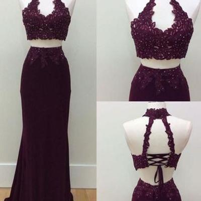 2017 prom dresses,two pieces prom dresses,lace applique prom dresses,long prom dress, lace evening dress,bd170423 - Thumbnail 5