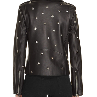 New handmade leather studded fashion biker jacket for women - Thumbnail 4