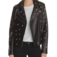 New Handmade Leather Studded Fashion Biker Jacket For Women - Thumbnail 1