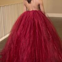 2017 prom dresses,burgundy prom dresses,backless prom dress, burgundy tulle evening dress,BD170428 - Thumbnail 1