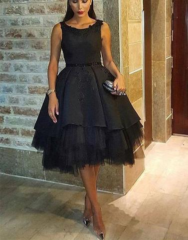 Black prom dresses,round neck prom dresses,short prom dress, homecoming dress,BD170432
