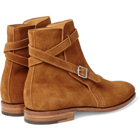 Handmade Tan Brown color Jodhpur suede leather boots, Men ankle boots, Tan Brown color boots - Thumbnail 3