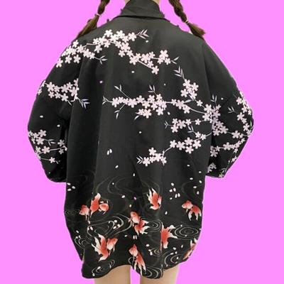 Harajuku sakura fish printed kimono