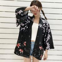Harajuku Sakura Fish Printed Kimono - Thumbnail 2