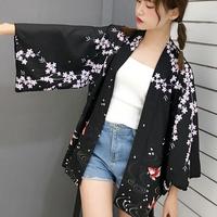 Harajuku Sakura Fish Printed Kimono - Thumbnail 3