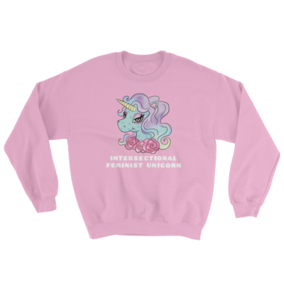Intersectional Feminist Unicorn Unisex Sweatshirt Pink
