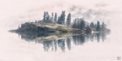 Island in the Fog on Metallic paper