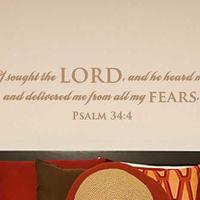 Wall Decal Scripture Psalms 34:4 - Thumbnail 1