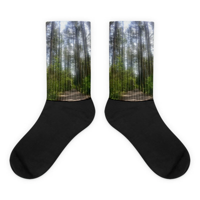 Tall trees black foot socks - by michael david 