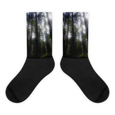 Alongside giants- tall trees collection black foot socks - from michael david