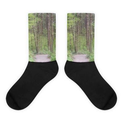 Friends at the end- tall trees collection black foot socks - from michael david