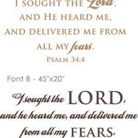 Wall Decal Scripture Psalms 34:4 - Thumbnail 3