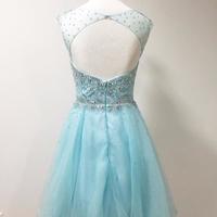 Sky Blue Beading Homecoming Dresses,Sexy Party Dress,Charming Homecoming Dress,Graduation Dress,Homecoming Dress,Short Prom Dress D23 - Thumbnail 3