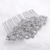 Handmade Silver Vintage Style Rhombus Rhinestone Crystals Wedding Bridal Dress Hair Comb  - Thumbnail 1