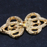 Rhinestone Crystal Dress Sash Gold Closure Hook and Eye Clasp - Thumbnail 1